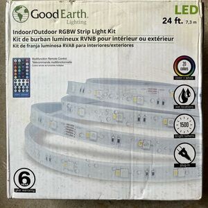Good Earth LED indoor/outdoor RGBW strip light kit, 24’, brand new